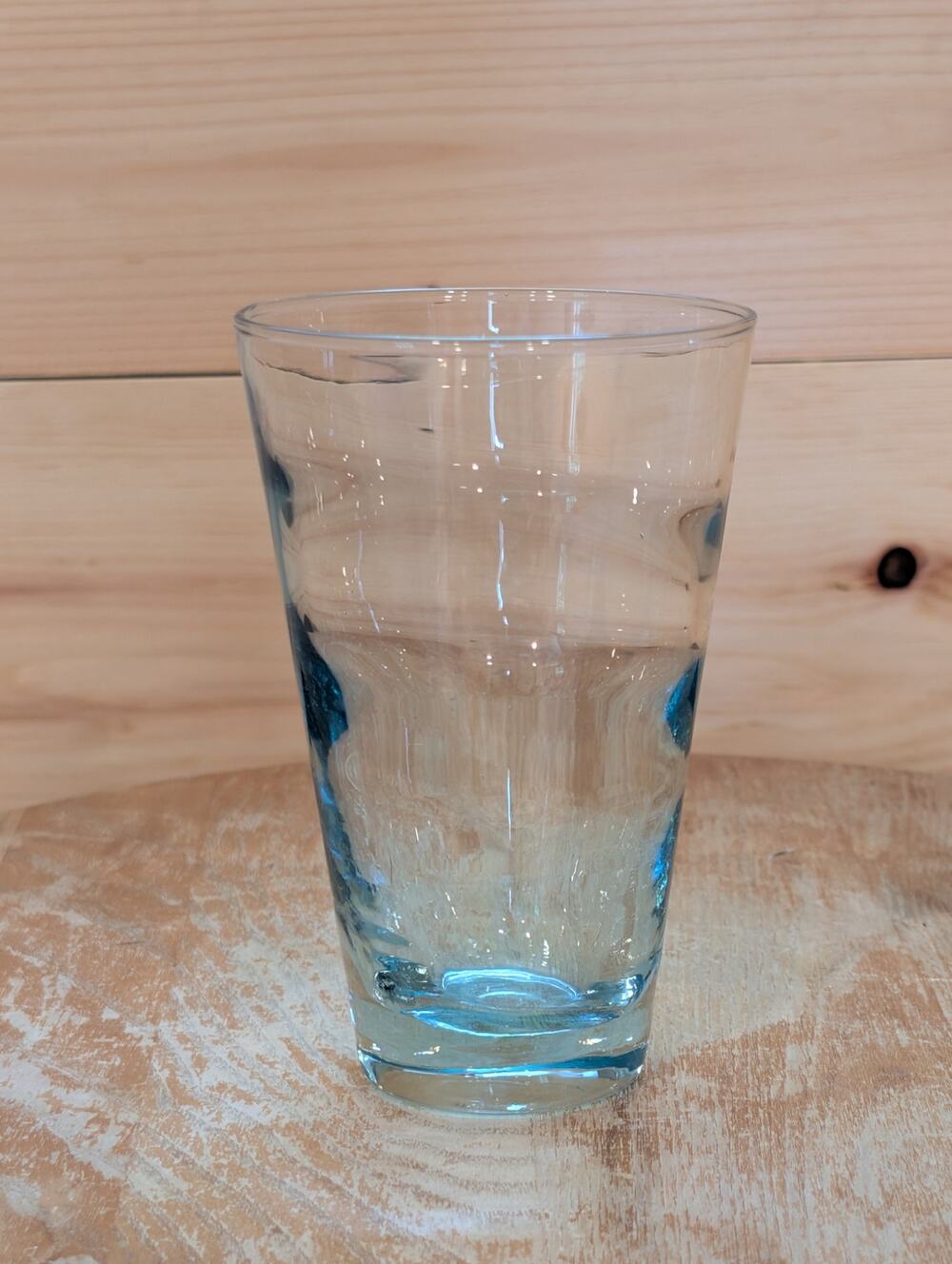 Vintage Libbey Ripple Aqua Saturn Optic Replacement Glass - Mid Century